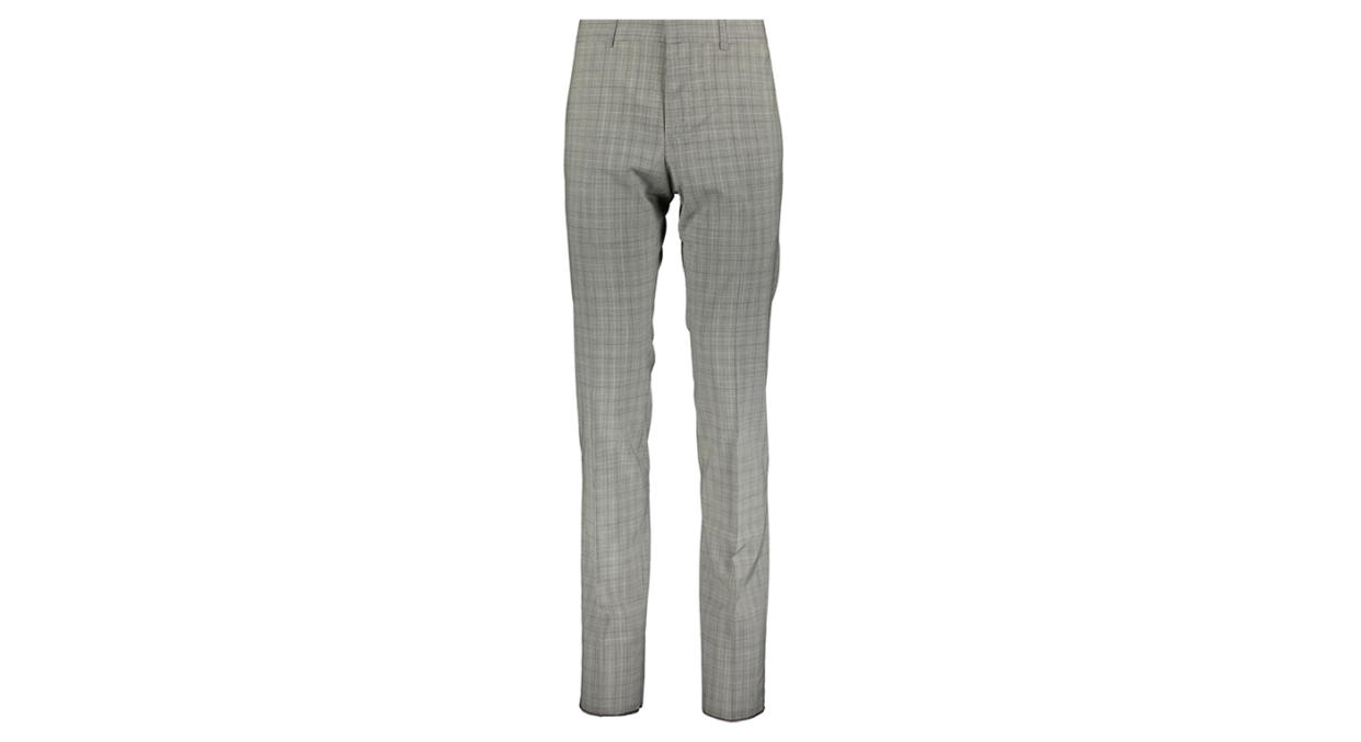 White & Black Checked Houndstooth Formal Trousers