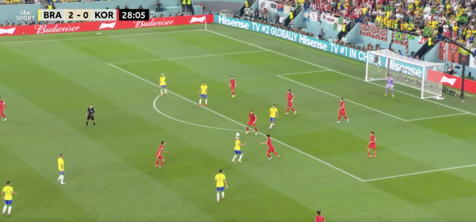 Richarlison balances the ball on his head to start a free-flowing move (ITV Football/Twitter)