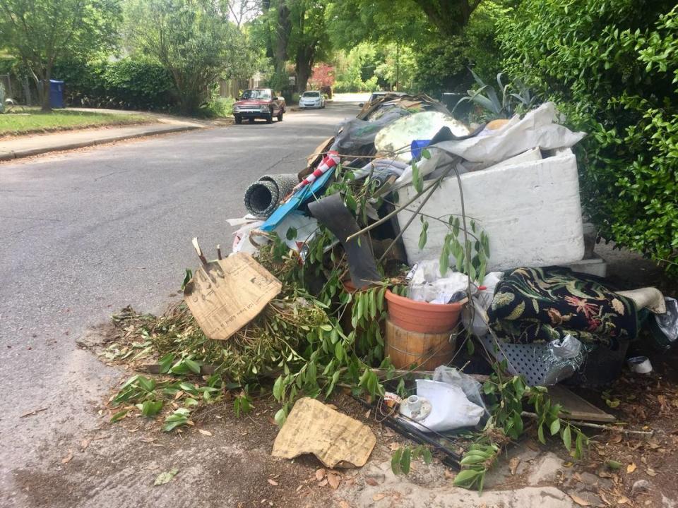 A pile of unwanted items left on a curb in Rosewood on April 25, 2018.