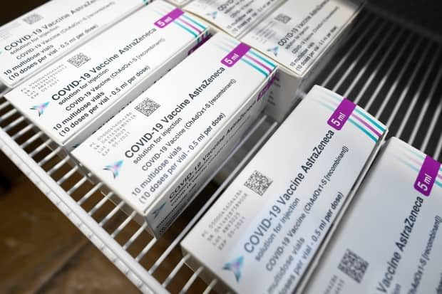 Boxes with AstraZeneca's COVID-19 vaccine are pictured at St. Mary's Hospital in Dublin, Ireland. Health Canada says the vaccine is given by two separate injections of 0.5 millilitres each into the muscle of the arm.