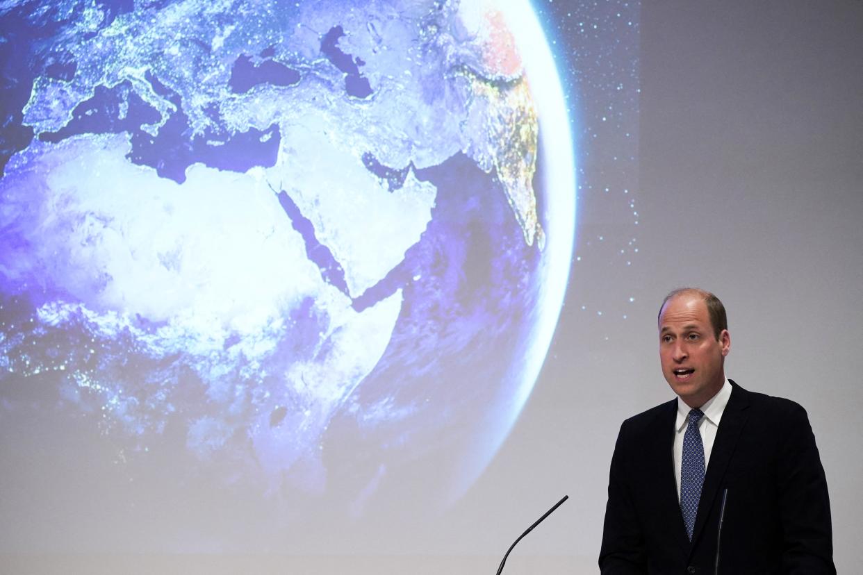 Prince William delivering a speech at the Royal Society (POOL/AFP via Getty Images)