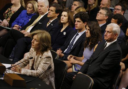 Caroline Kennedy (front), daughter of former U.S. President John F. Kennedy, testifies at her U.S. Senate Foreign Relations Committee hearing on her nomination as the U.S. Ambassador to Japan, on Capitol Hill in Washington, September 19, 2013. REUTERS/Jason Reed