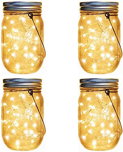 2) Mason Jar Decor Hanging Solar Lanterns Mason Jar