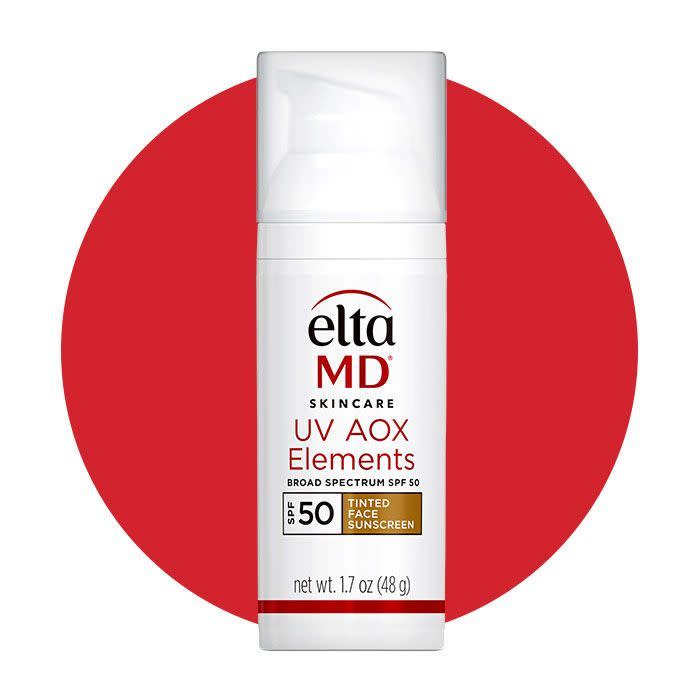 <p><a href="https://eltamd.com/products/eltamd-uv-aox-elements-broad-spectrum-spf-50" rel="nofollow noopener" target="_blank" data-ylk="slk:Shop Now;elm:context_link;itc:0;sec:content-canvas" class="link rapid-noclick-resp">Shop Now</a></p><p>Skincare UV AOX Elements Broad Spectrum SPF 50 Tinted Sunscreen</p><p>eltamd.com</p><p>$45.00</p>