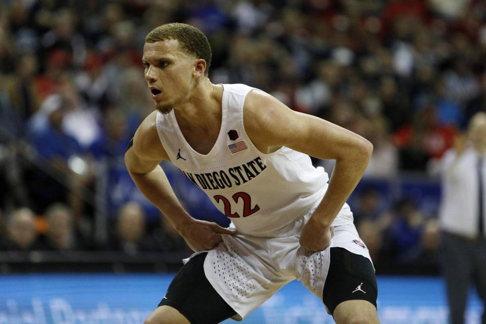 Toronto Raptors 2020 NBA draft pick Malachi Flynn was drawing instant comparisons to another guard on the team, Fred VanVleet. (Photo by Joe Buglewicz/Getty Images)