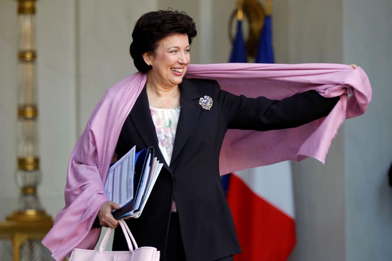 FILE PHOTO: Solidarity and Social Affairs Minister Roselyne Bachelot-Narquin leaves the Elysee Palace in Paris