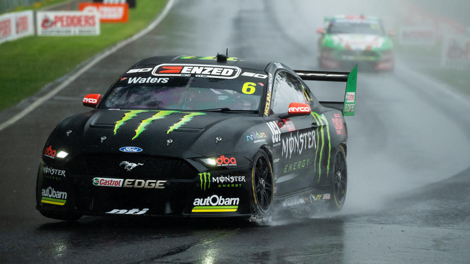 Cam Waters is pictured driving in practice for the 2022 Bathurst 1000.