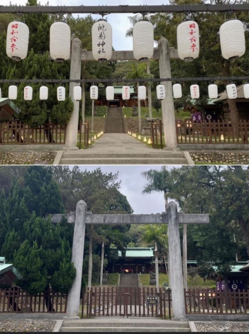 桃園神社前後對比圖。（圖／取自臉書「我是中壢人」）