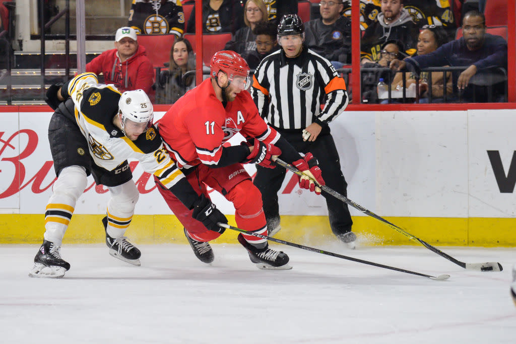 The Carolina Hurricanes may have lost on Tuesday night, but one local news anchor told the story of an epic victory. (Getty Images)