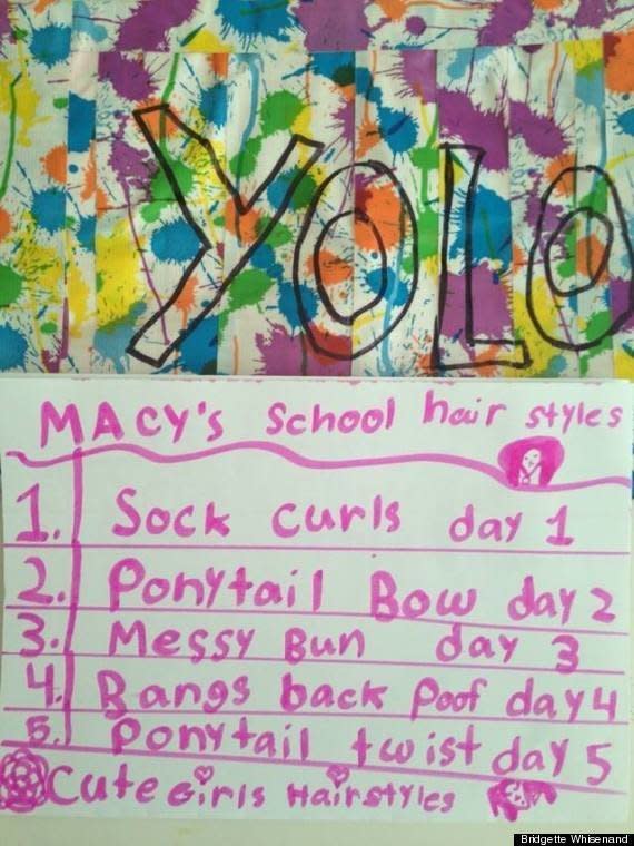 Author: Macy  Age: 9  <a href="http://www.huffingtonpost.com/2013/09/20/cute-kid-note-of-the-day-macys-school-hair-styles_n_3954023.html?1379700891" target="_blank">Click Here To Read The Full Note</a>