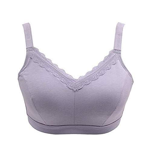 8) Post Surgery Bra for Mastectomy Women Silicone Breast Prosthesis with Pockets Cotton for Breast Forms (Grey, B40/90)