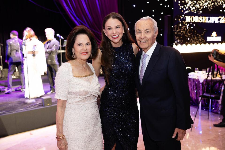 Sondra and David Mack with Broadway star Sutton Foster, center. The Macks are the honorary chairpersons for the 41st Birthday Celebration of the MorseLife Health System, set for Dec. 13 at The Breakers.