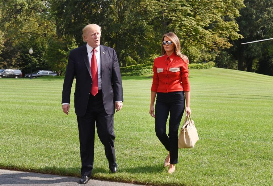 <p>She wore a Calvin Klein button-down returning from Camp David.</p><p><strong>RELATED: <a href="https://www.redbookmag.com/life/g4235/ivanka-trump-donald-trump-relationship/" rel="nofollow noopener" target="_blank" data-ylk="slk:19 Things You Didn't Know About Ivanka's Relationship with Her Dad;elm:context_link;itc:0;sec:content-canvas" class="link ">19 Things You Didn't Know About Ivanka's Relationship with Her Dad</a></strong></p>