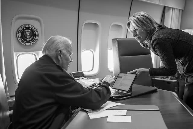 <p>Official White House Photo by Adam Schultz</p> President Joe Biden confers with Liz Sherwood-Randall aboard Air Force One on Feb. 3, 2024