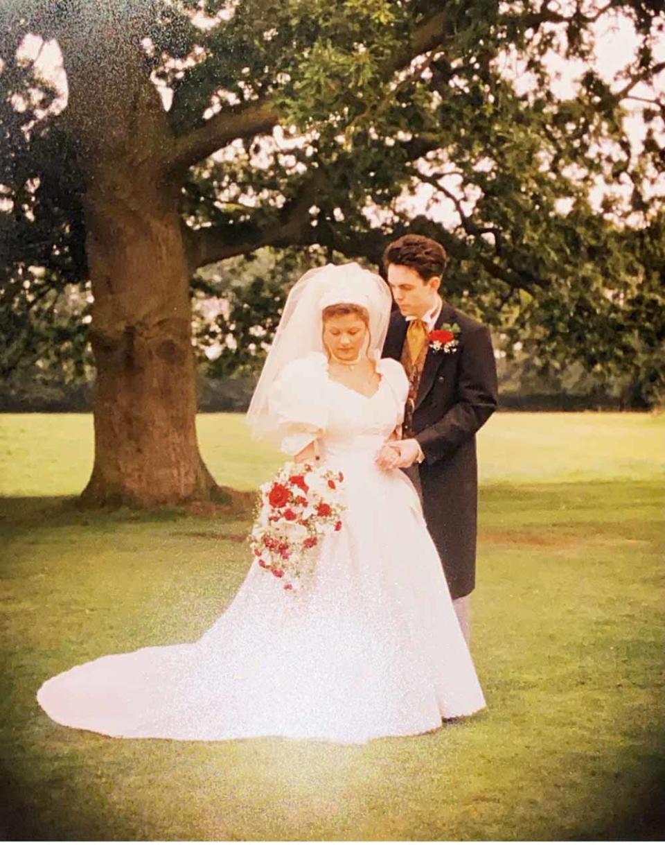 Sarah and Brian on wedding day in August 1996 (PA Real Life/Jeff Walker).