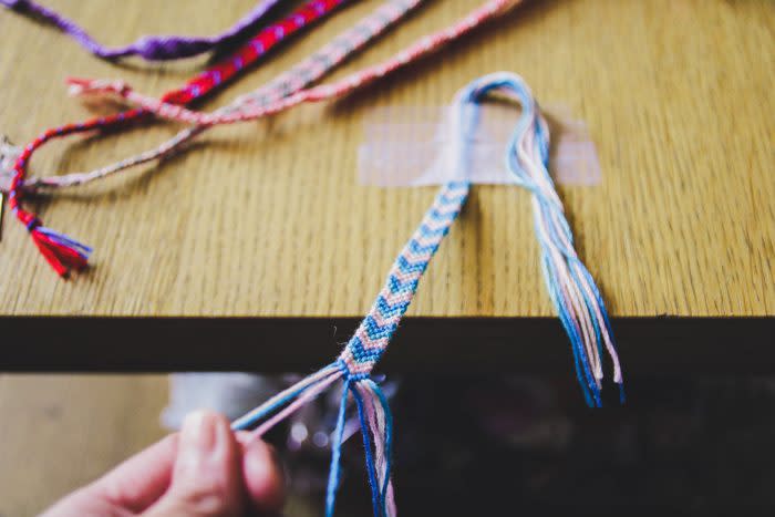 making string Friendship bracelets