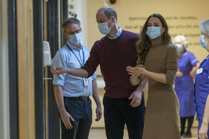 Their Royal Highnesses the Duke and Duchess of Cambridge visit NHS staff and patients at Clitheroe Community Hospital in Lancashire, UK on Jan. 20, 2022. - Credit: News Licensing / MEGA