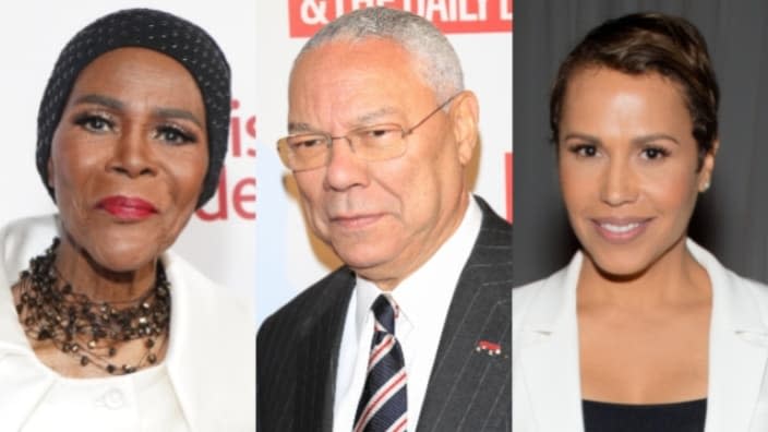 Among the distinguished Black people who died in 2021 are (from left) acting legend Cicely Tyson, former National Security Advisor Gen. <span class="caas-xray-inline-tooltip"><span class="caas-xray-inline caas-xray-entity caas-xray-pill rapid-nonanchor-lt" data-entity-id="Colin_Powell" data-ylk="cid:Colin_Powell;pos:2;elmt:wiki;sec:pill-inline-entity;elm:pill-inline-text;itc:1;cat:OfficeHolder;" tabindex="0" aria-haspopup="dialog"><a href="https://search.yahoo.com/search?p=Colin%20Powell" data-i13n="cid:Colin_Powell;pos:2;elmt:wiki;sec:pill-inline-entity;elm:pill-inline-text;itc:1;cat:OfficeHolder;" tabindex="-1" data-ylk="slk:Colin Powell;cid:Colin_Powell;pos:2;elmt:wiki;sec:pill-inline-entity;elm:pill-inline-text;itc:1;cat:OfficeHolder;" class="link ">Colin Powell</a></span></span> and Atlanta news anchor Jovita Moore. (Photos: Rachel Luna/Getty Images, Charles Norfleet/Getty Images and Marcus Ingram/Getty Images)