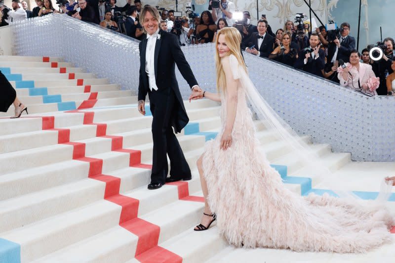 Keith Urban (L) and Nicole Kidman attend the Costume Institute Benefit at the Metropolitan Museum of Art in 2023. File Photo by John Angelillo/UPI