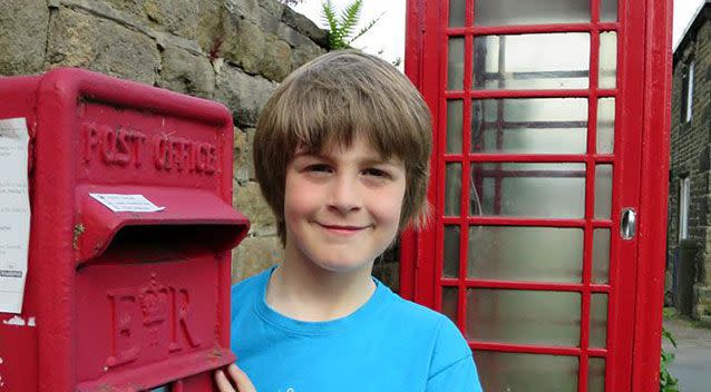 Toby decided he wanted to find out lots about the world and began writing letters at just five-years-old. Source: Facebook.