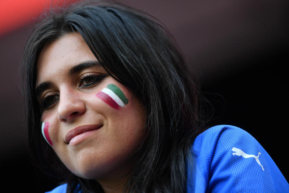 Italian Fans during the match between Italy vs Brasil at the FIFA Women's World Cup in France at Stade du Hainaut, on the 18 June 2019. (Photo by Julien Mattia/NurPhoto via Getty Images)