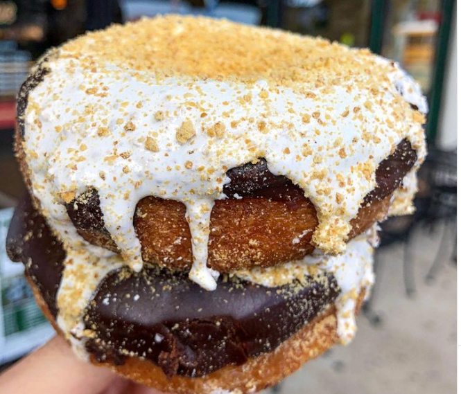 Two S'mores Donuts from Glaze Donuts.