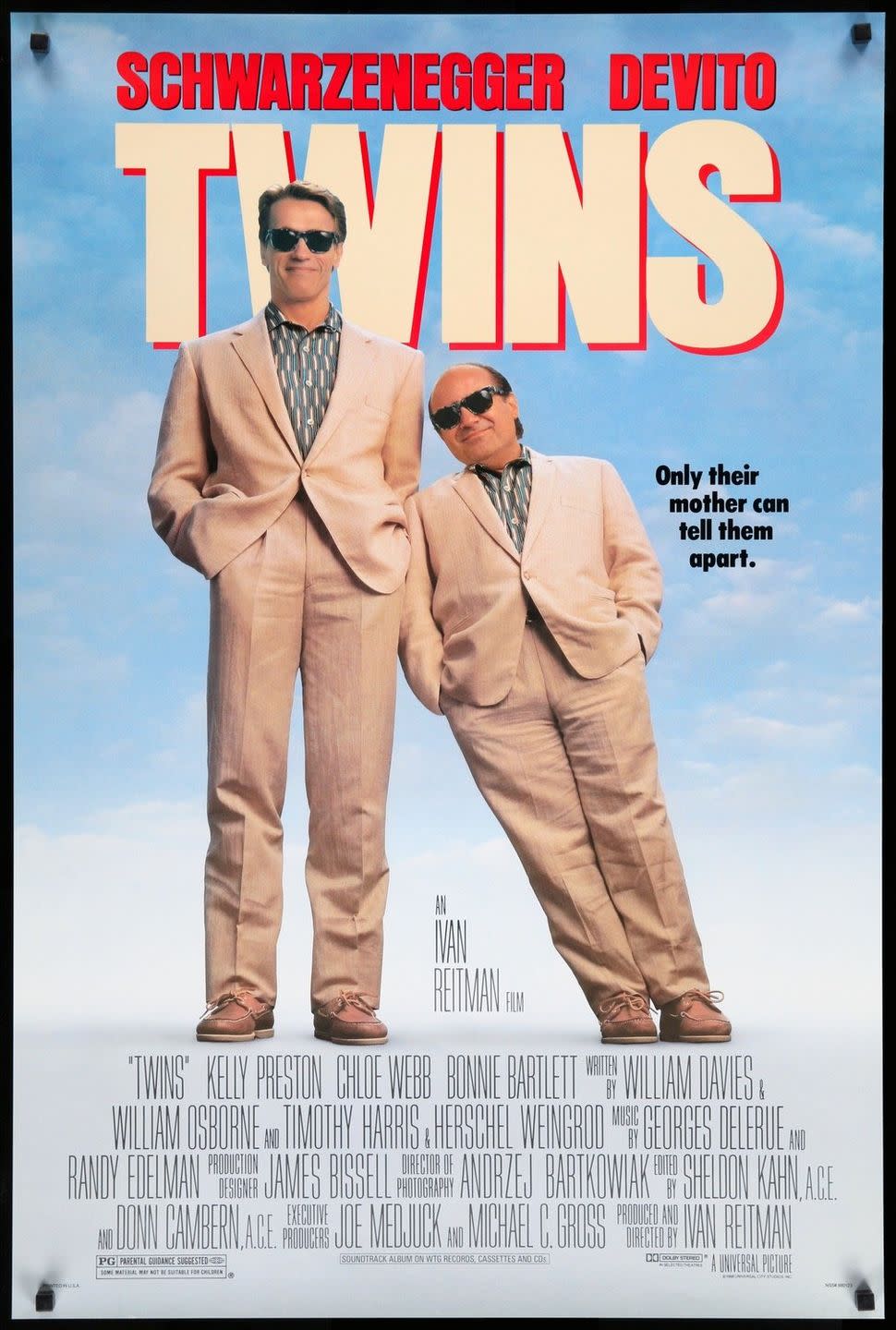 twins poster with danny devito and arnold schwarzenegger