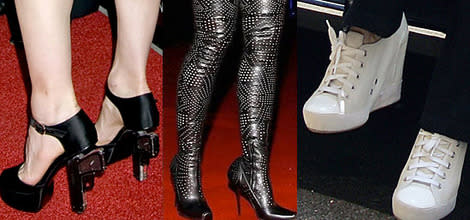 Gun heels, studded boots, and wedge sneakers are just some of Madonna's footwear faux pas