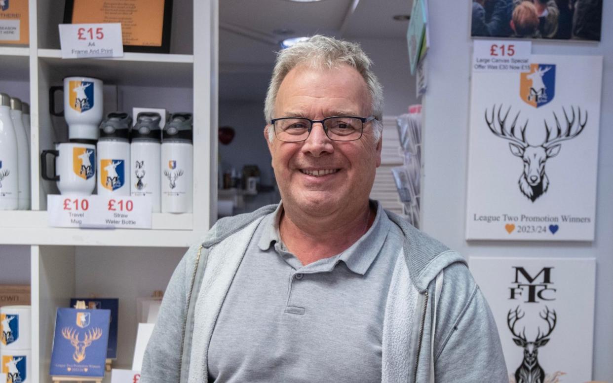 Business owner Steve Abbott of Nana  Gift Shop Sutton in Ashfield.