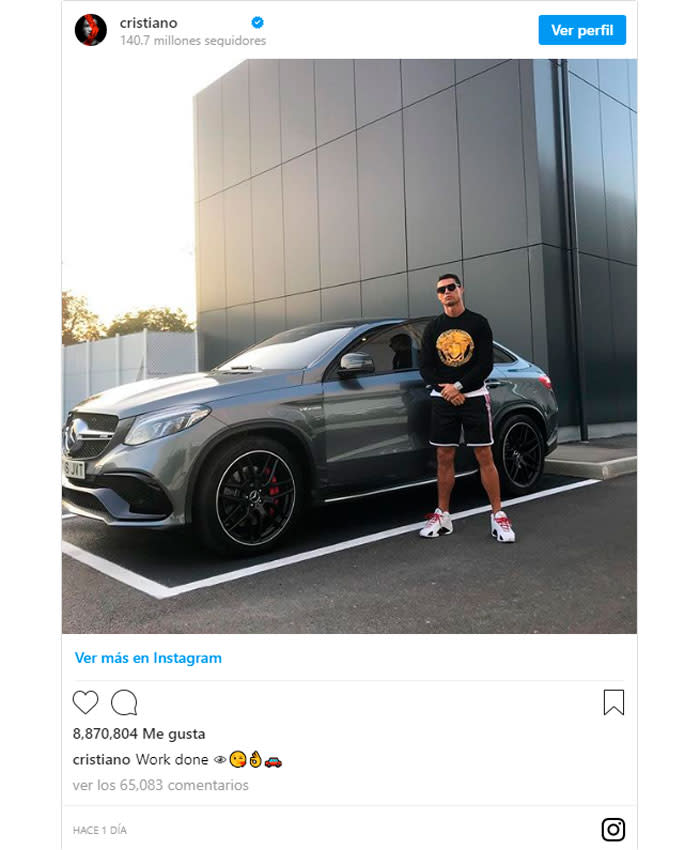 Cristiano Ronaldo ha posado delante de uno de sus coches