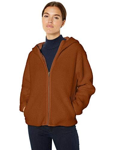 Daily Ritual Women's Teddy Bear Fleece Hooded Zip Jacket