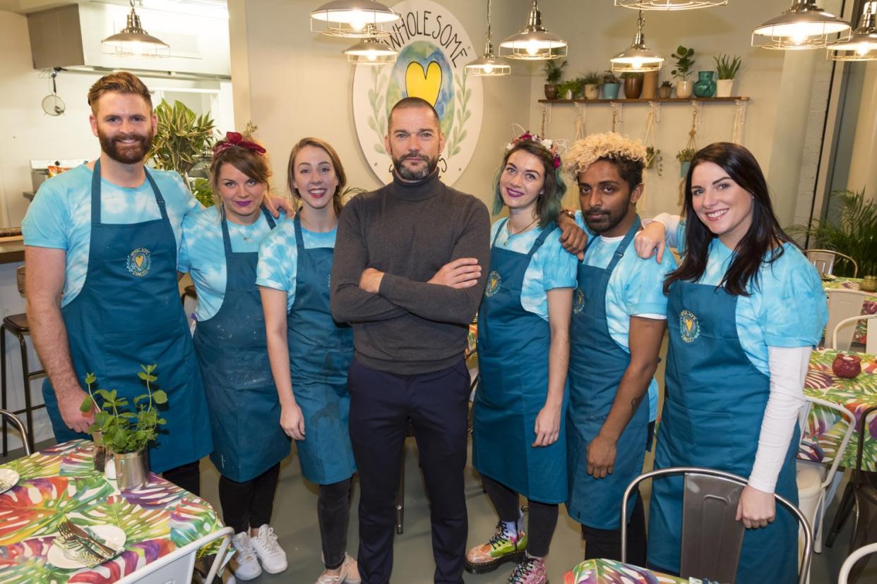 Blue-sky thinking: Fred Sirieix, centre, with the team from Wholesome Junkies: BBC/Electric Ray