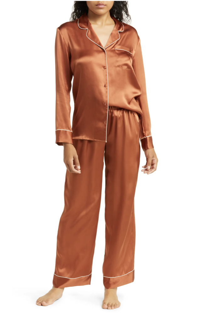 PAPINELLE Hydrangea Cotton & Silk Pajama Top