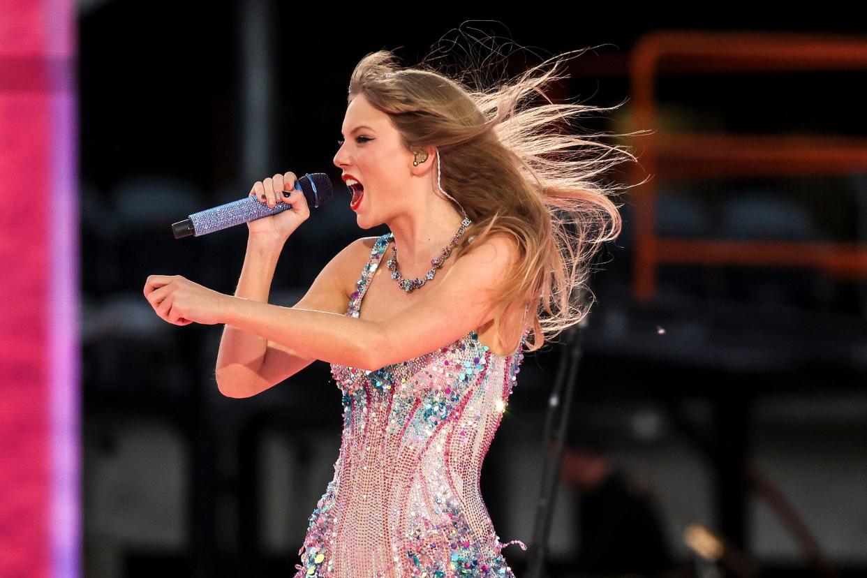 Taylor Swift performs at Soldier Field in Chicago on June 2, 2023. (Shanna Madison/Chicago Tribune/TNS)