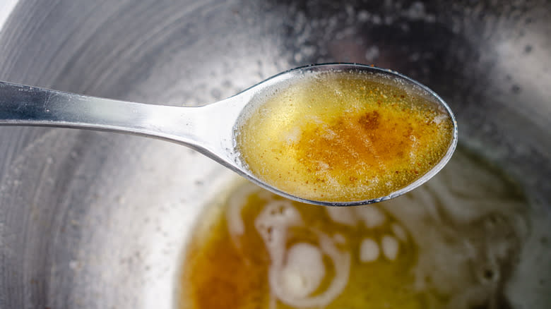 Spoonful of melted butter