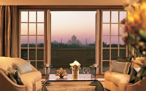 Awe-inspiring: the Taj Mahal as seen from the Oberoi Amarvilas' Kohinoor Suite