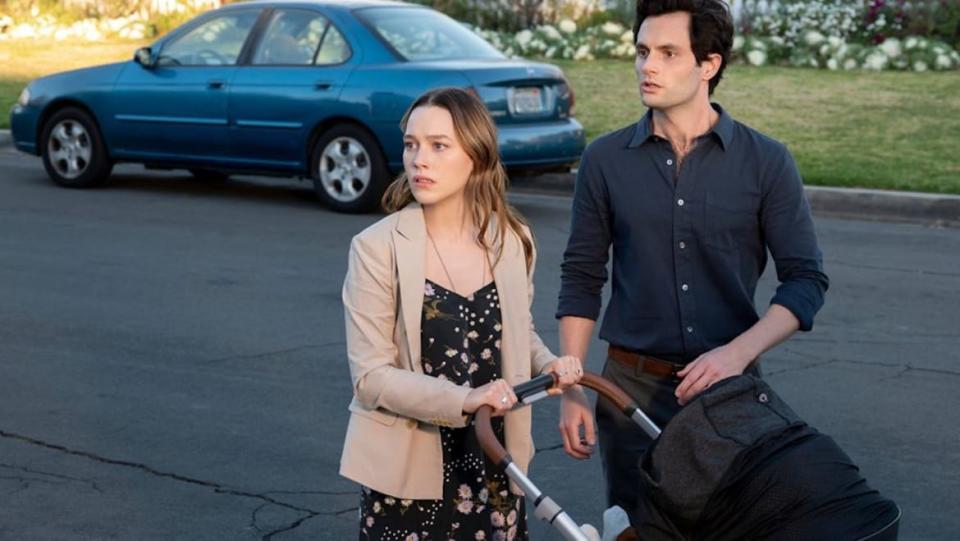 <div class="inline-image__caption"><p>Victoria Pedretti and Penn Badgley in <em>You</em> Season 3</p></div> <div class="inline-image__credit">Netflix</div>