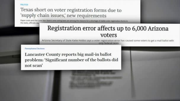 PHOTO: Counties across the country ran into isolated instances of trouble during the primaries and early-voting periods. (ABC News)