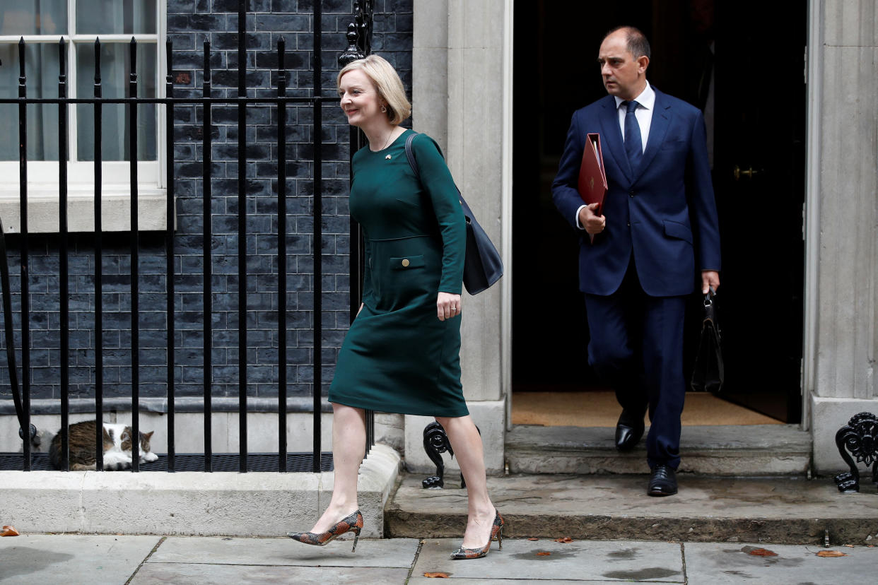 New British Prime Minister Liz Truss leaves 10 Downing Street, in London, Britain September 8, 2022. REUTERS/Peter Nicholls