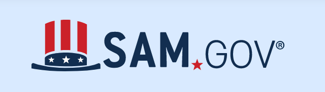 The official SAM.gov logo for the government website where businesses must register before pursuing contracts or grants.  (SAM.gov)