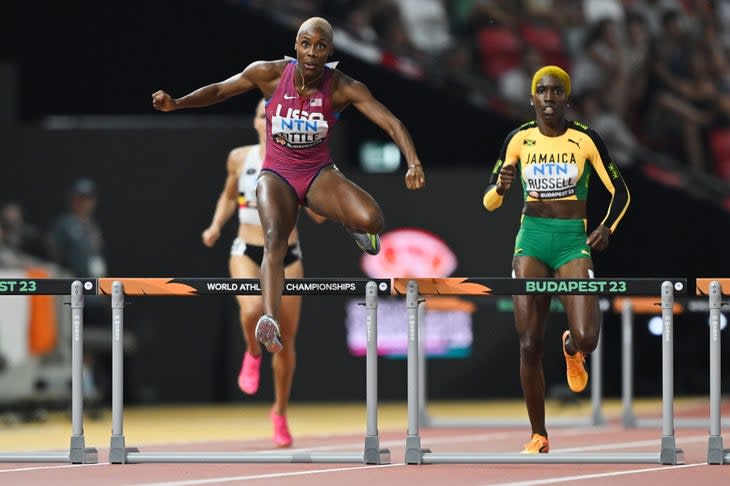<span class="article__caption">BUDAPEST, HUNGARY – AUGUST 22: Shamier Little of Team United States competes in the Women’s 400m Hurdles Semi-Final during day four of the World Athletics Championships Budapest 2023 at National Athletics Centre on August 22, 2023 in Budapest, Hungary. (Photo by Hannah Peters/Getty Images)</span>