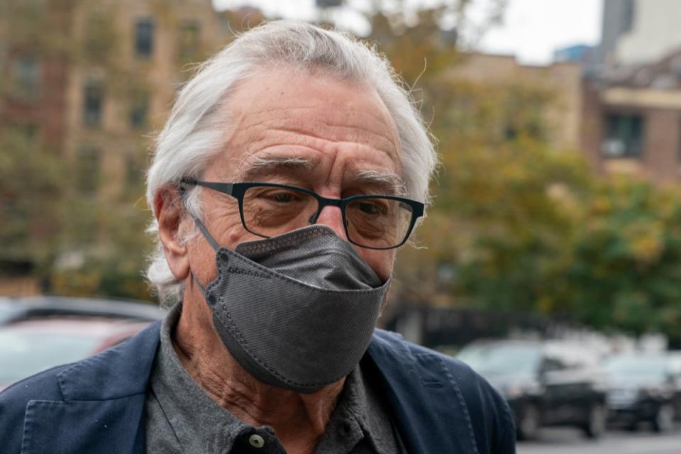 Robert De Niro arrives at court to give evidence on 31 October (Getty)