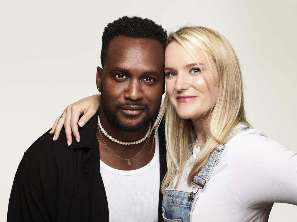 Kadiff Kirwan and former primary school teacher Chloe Dixon who was diagnosed with blood cancer in 2018 (Rankin/Macmillan/PA)