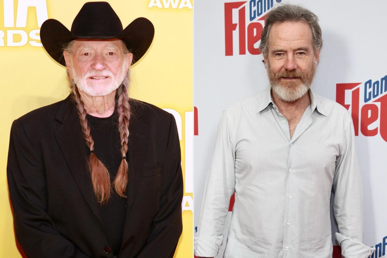 NASHVILLE, TN - NOVEMBER 01: Willie Nelson attends the 46th annual CMA Awards at the Bridgestone Arena on November 1, 2012 in Nashville, Tennessee. (Photo by Taylor Hill/WireImage); WEST HOLLYWOOD, CALIFORNIA - SEPTEMBER 07: Bryan Cranston attend 