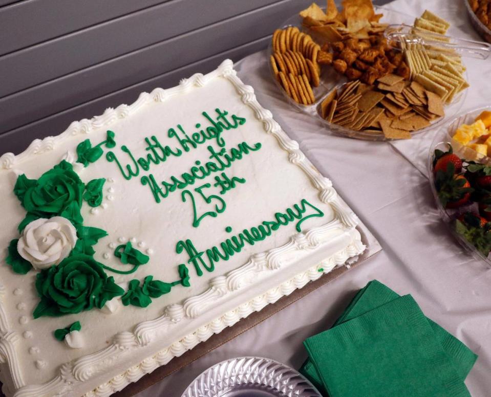 Refreshments were served during the Worth Heights Neighborhood Association 25th anniversary at the Victory Forest Community Center in Fort Worth on Saturday, May 20, 2023. Bob Booth/Special to the Star-Telegram