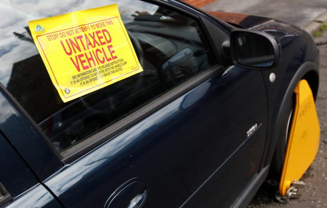 Clamped car