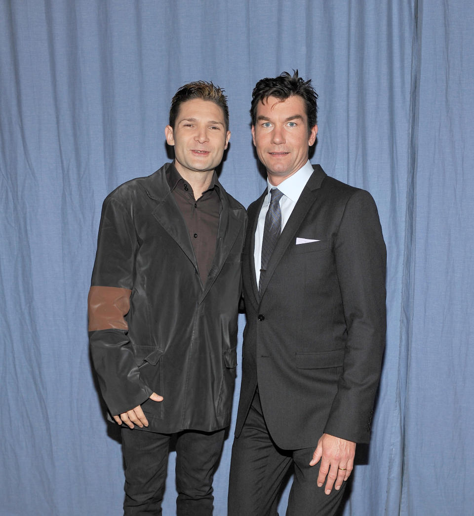 Jerry O’Connell with Corey Feldman at the 25th Anniversary interview with the director and cast of <i>Stand by Me</i> on March 16, 2011. (Photo: John M. Heller/Getty Images)