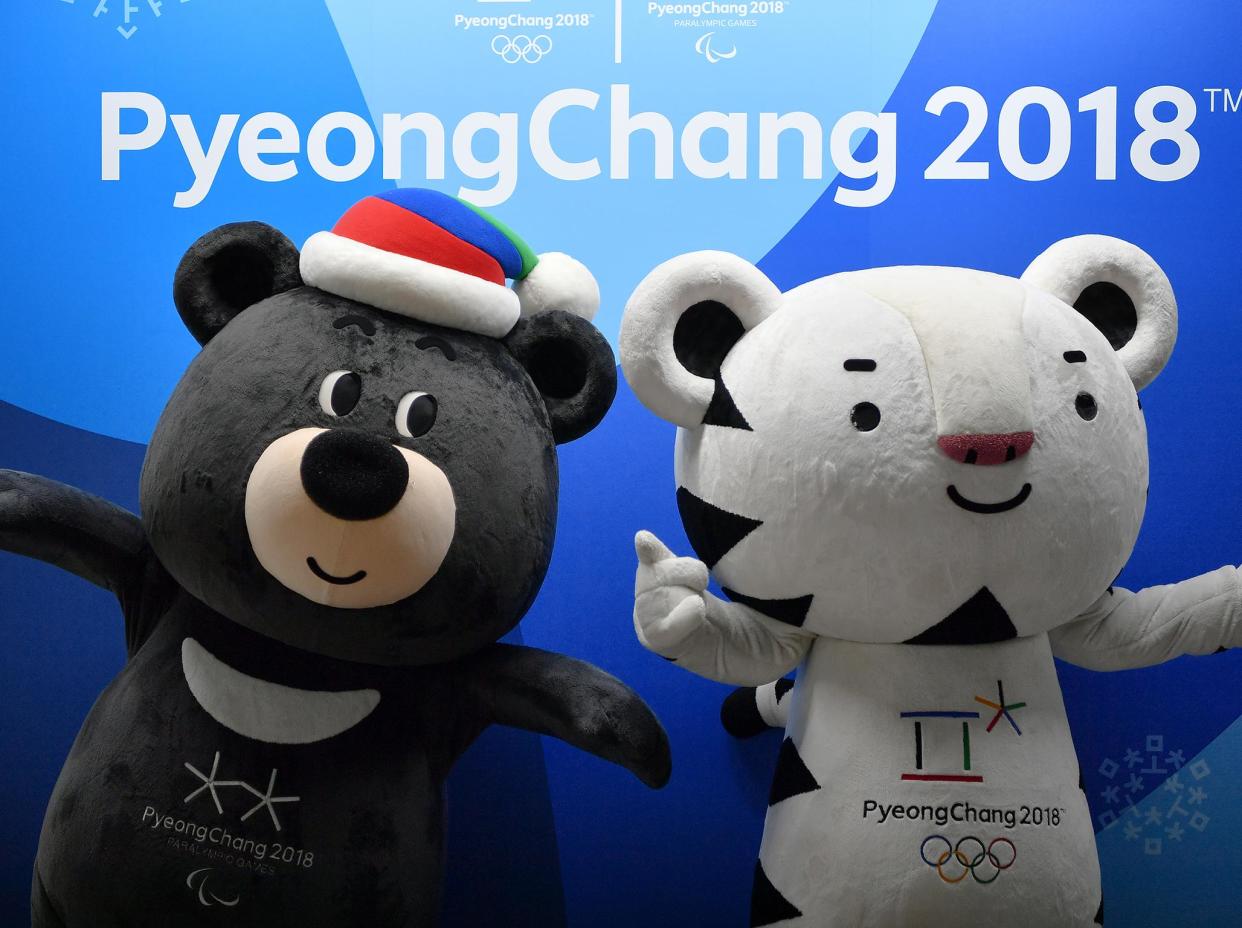 PyeongChang mascots Bandabi, left, and Soohorang: Getty Images