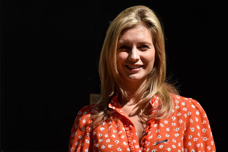 LONDON, ENGLAND - MAY 23: TV presenter Rachel Riley hands in a petition to 10 Downing Street on May 23, 2019 in London, England. Ms Riley joined other campaigners to hand in a petition of more than 35,000 signatures calling for more government funding for Dementia. (Photo by Peter Summers/Getty Images)