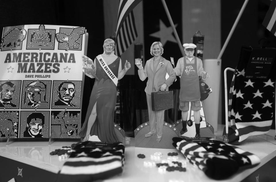 <p>Political paraphernalia outside the Democratic National Convention Monday, July 25, 2016, in Philadelphia, PA.(Photo: Khue Bui for Yahoo News)</p>